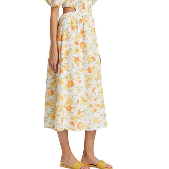 NWT Faithfull the Brand Loucetta Floral Cotton Midi Dress - Picture 3 of 8
